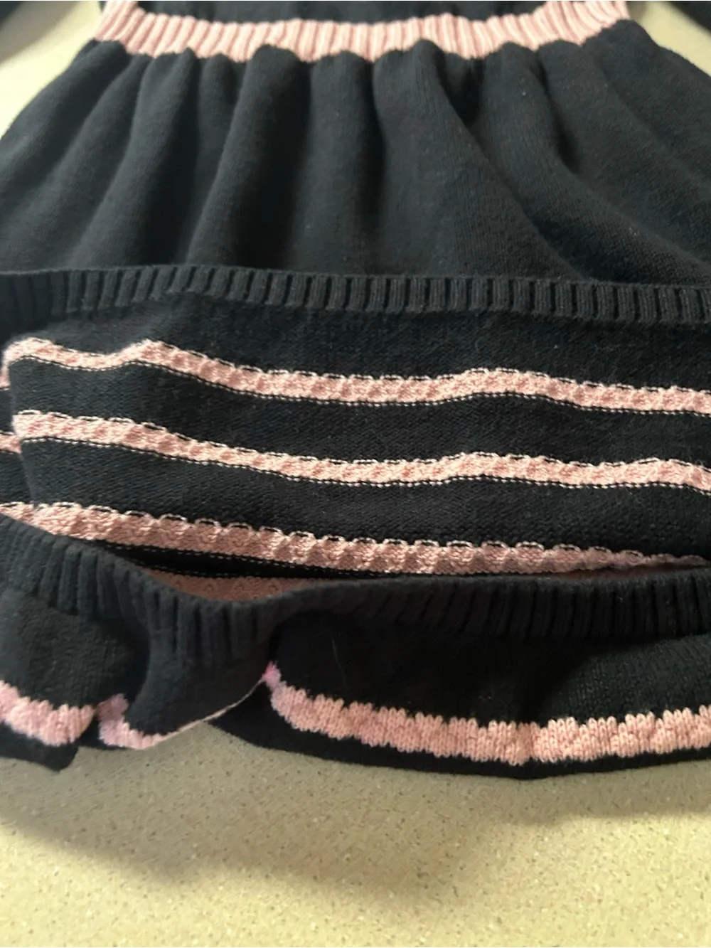 Gymboree Black Dress with Pink Trim
